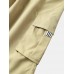 Men Solid Color Utility Pocket Street Elastic Waist Casual Cargo Pants