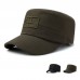 Men Cotton Letter Embroidery Solid Color Outdoor Sunshade Casual Vintage Military Caps Flat Hats