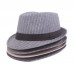 Men Cotton Striped Casual All  match Sunshade Top Hats Flat Hats